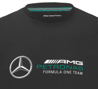 Mercedes Kinder T-Shirt, großes Logo, Schwarz, 2022