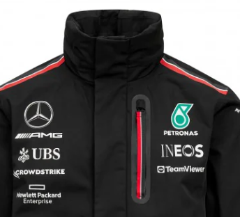 Mercedes rain jacket, Team, Black, 2023