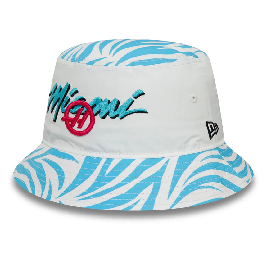 Haas Bucket Hat, NEW ERA, Miami, Adult, White, 2024