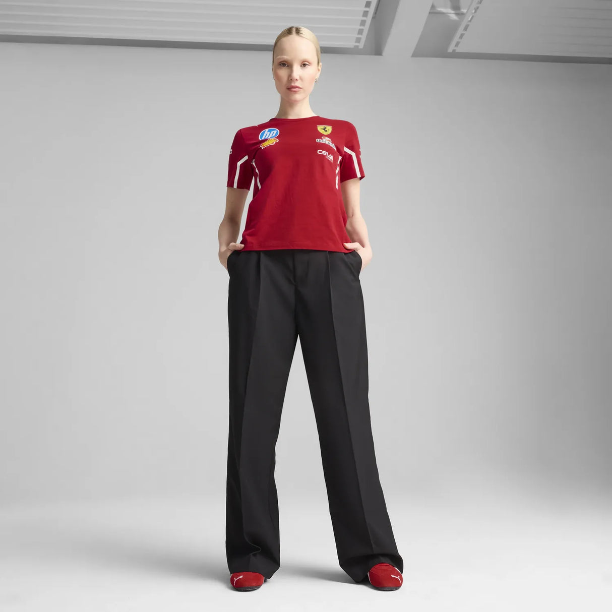 Scuderia Ferrari Team Maglietta Girocollo Donna 🔥