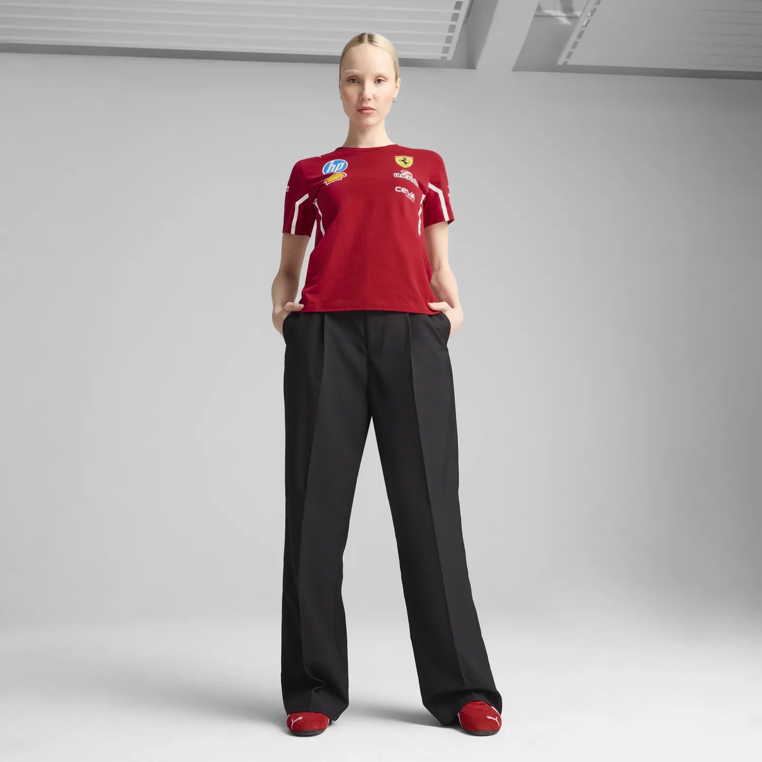 Scuderia Ferrari Team Maglietta Girocollo Donna 🔥