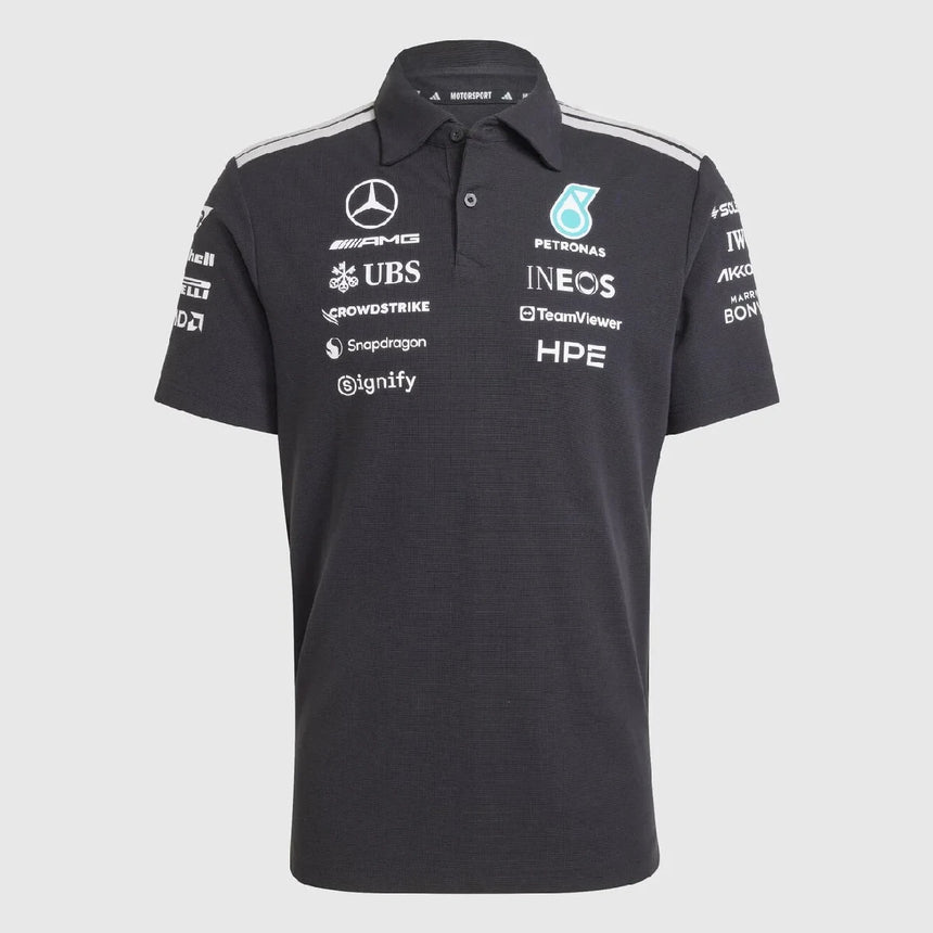 Polo Mercedes, squadra, ingegneri, adidas, nera, 2026