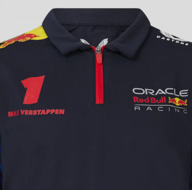 Red Bull Racing t-shirt collo camicia, Max Verstappen, Bambini, Blu, 2023
