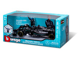 Mercedes modellino d'auto, bburago, George Russell, #63, 1:24, W14 E, con pilota