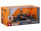 McLaren automodello, bburago, Lando Norris, 1:24, #4, MCL38, con pilota