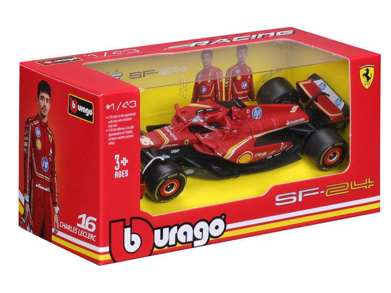 Modellino Ferrari, Charles Leclerc, SF-24, bburago, rosso 🔥
