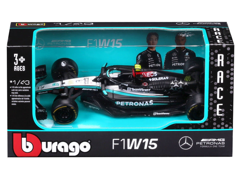 Mercedes modello in scala 1:43, bburago, Lewis Hamilton, #44, F1W15