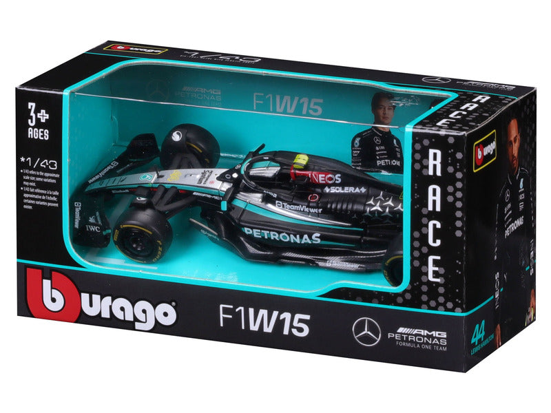Auto modello Mercedes, Bburago, Lewis Hamilton, #44, scala 1:43, F1W15