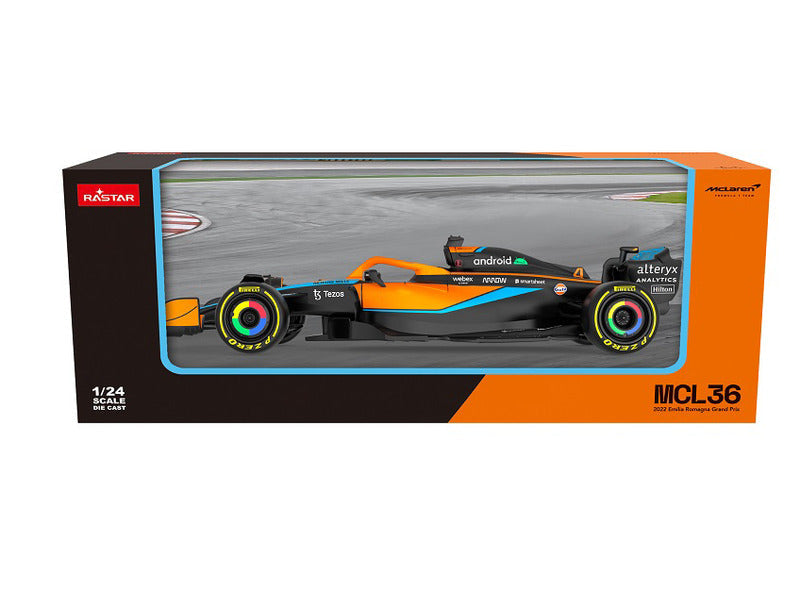 McLaren auto in scala, Rastar, Lando Norris, #4, MCL36, 2024