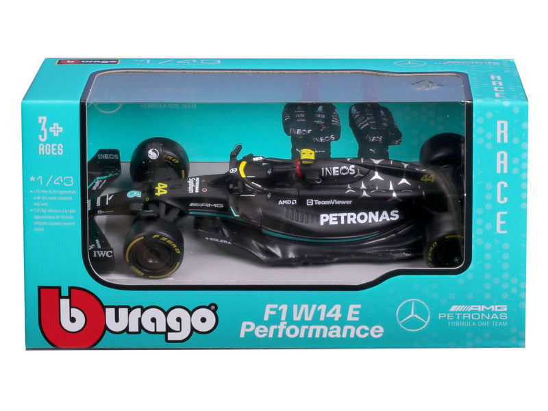 Modellino auto Mercedes, F1 W 14 E, Burago, 1:24, Lewis Hamilton #44, 2023