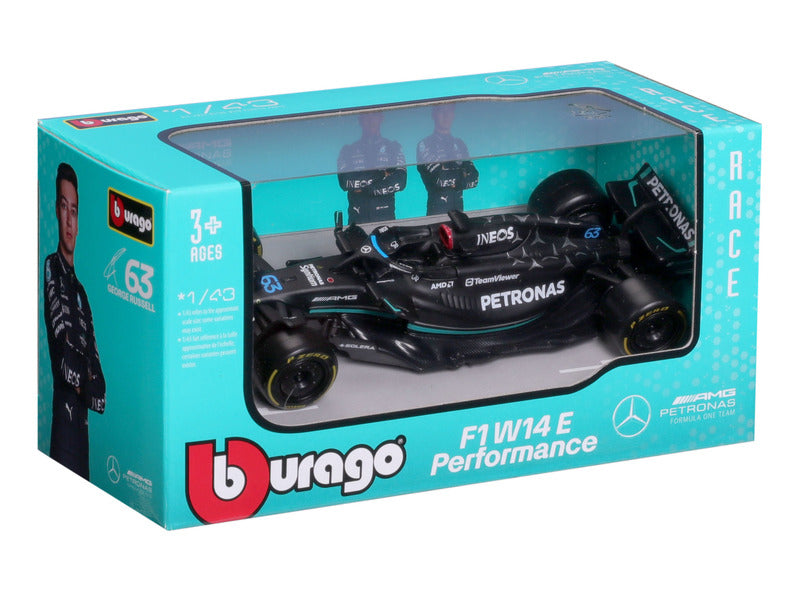 Modellino auto Mercedes, F1 W 14 E, bburago, 1:43, George Russell #63, 2023