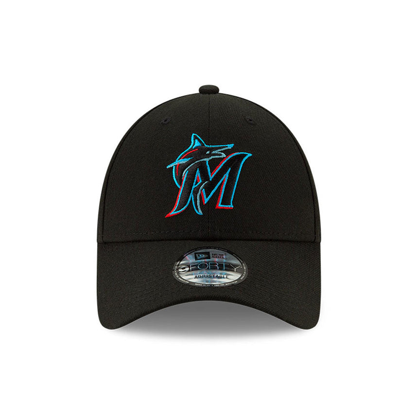 Cappellino Miami Marlins, New Era, 9FORTY, per la squadra, nero