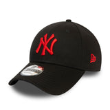 Cappellino dei New York Yankees, logo rosso, New Era, 9FORTY, nero