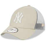 Cappellino New York Yankees, trucker, New Era, 9FORTY, essenziale, beige