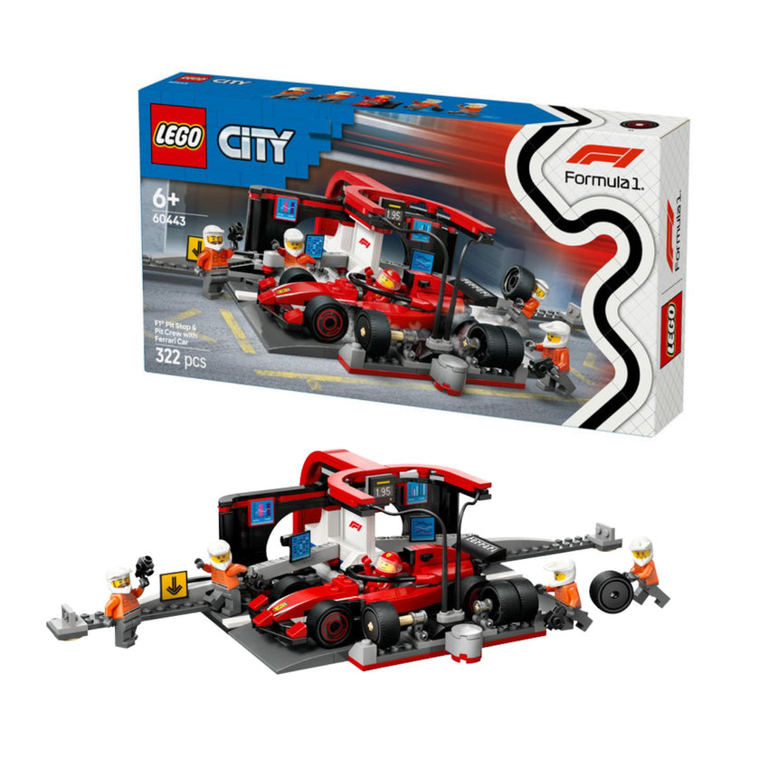 Ferrari, F1 LEGO® City 60443, con auto da corsa da pit stop e personale 🔥