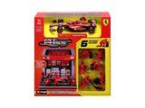 kit di modellismo Ferrari, pass pit, bburago, 1:43, Charles Leclerc, #16, SF-24