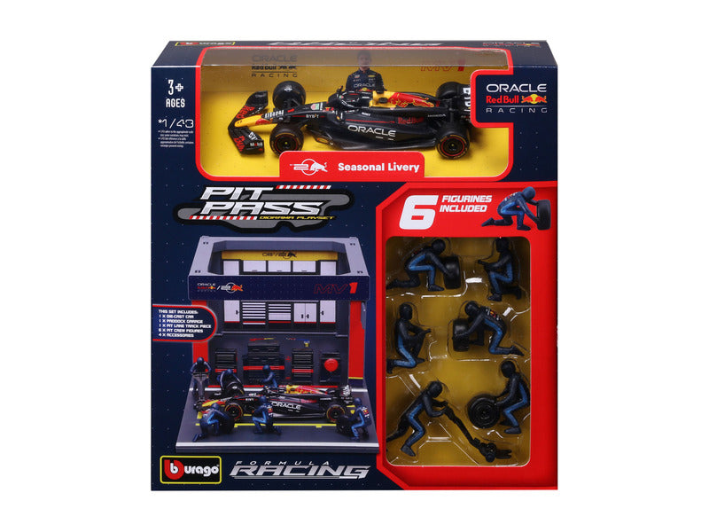 Red Bull Racing kit modellistico, pass pit, bburago, 1:43, Max Verstappen, #1, RB19