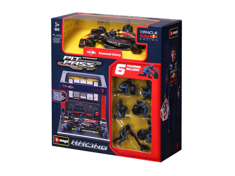 Red Bull Racing kit modellistico, pass pit, bburago, 1:43, Max Verstappen, #1, RB19