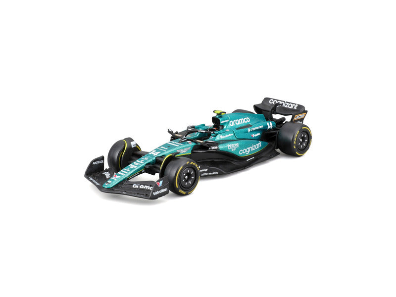 Modellino in scala 1:43 di Aston Martin AMR23, Bburago, Fernando Alonso #14, 2023