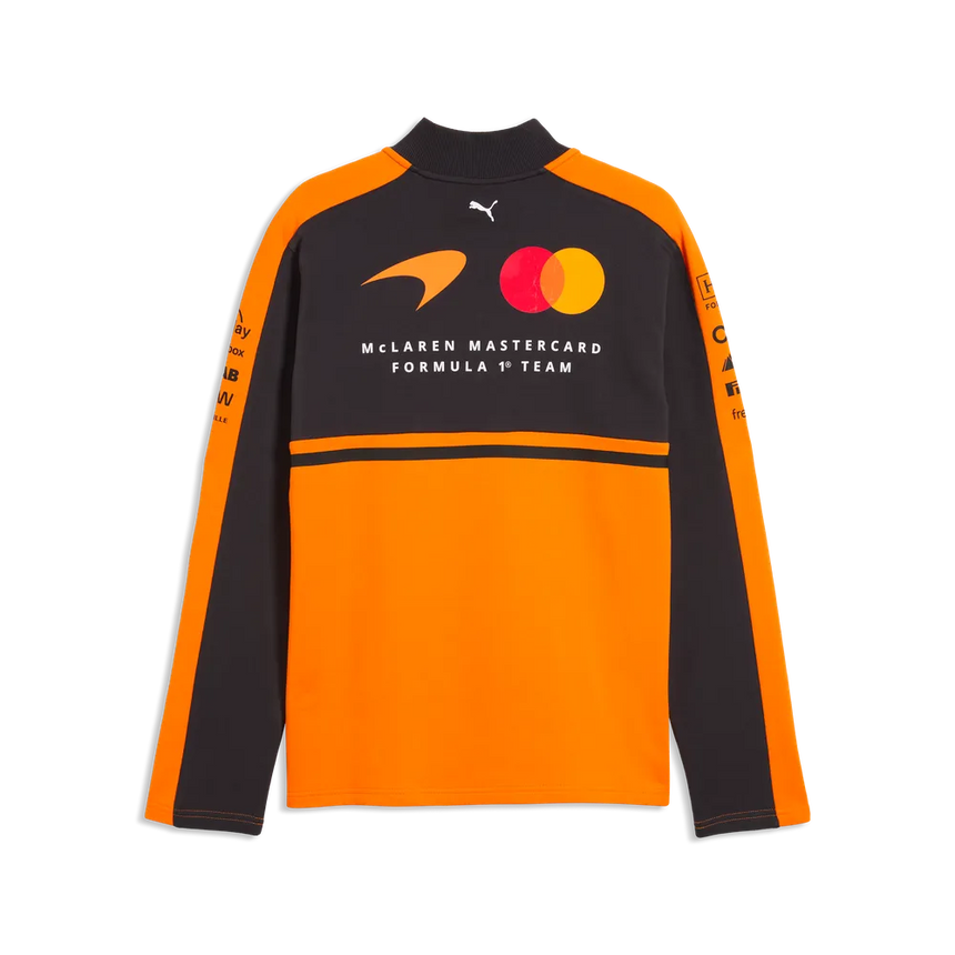 Pullover McLaren, squadra, mezzo zip, papaya, 2026