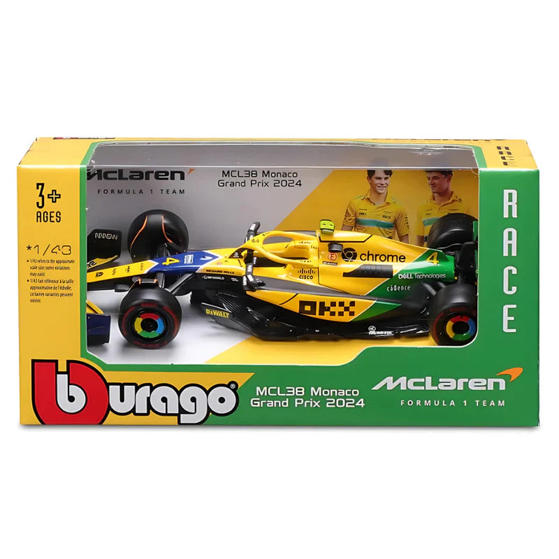 Modellino McLaren, Bburago, Lando Norris, livrea Senna Monaco, MCL38 🔥
