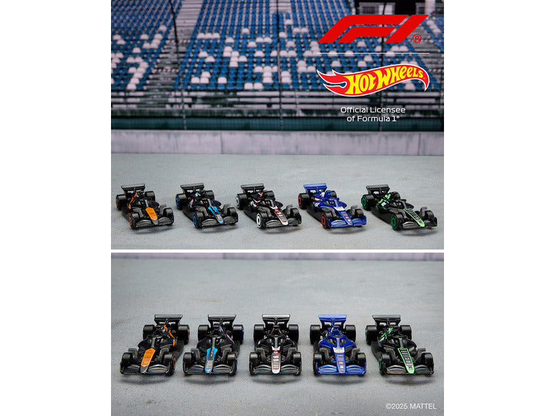 Hot Wheels F1 set, 5 pezzi auto F1 in scatola