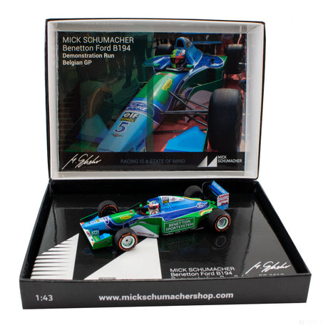 1:43, Mick Schumacher Benetton Ford B194 Demo Run Belgium GP 2017 Modello di automobile