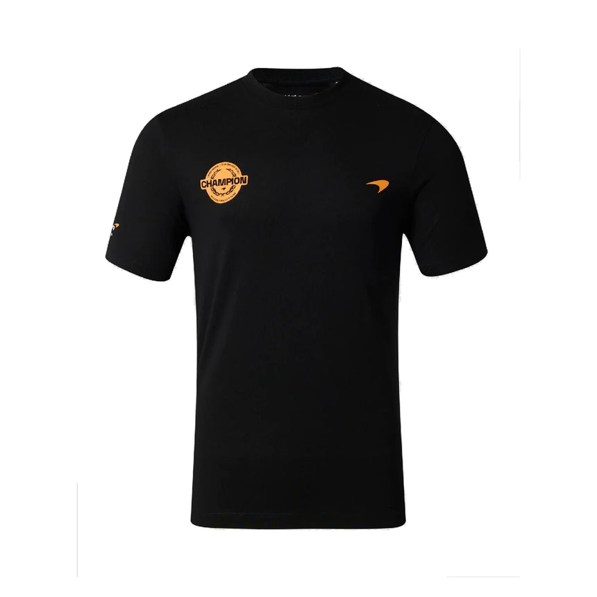 T-shirt McLaren, Lando Norris, Campione del Mondo 2025, Edizione Speciale, nera
