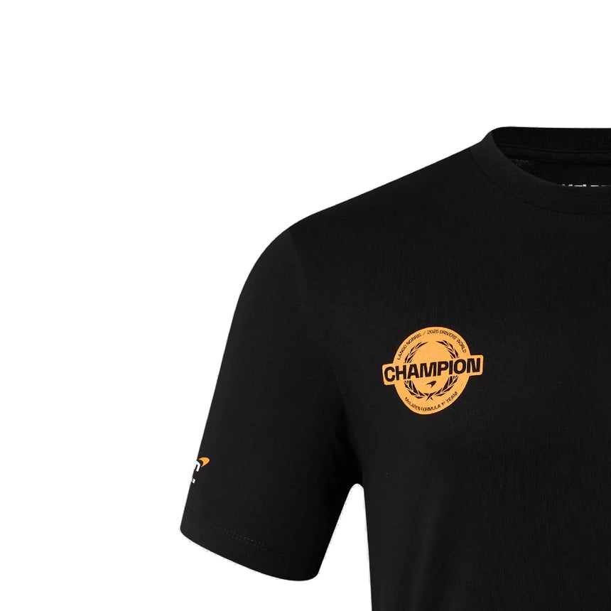 T-shirt McLaren, Lando Norris, Campione del Mondo 2025, Edizione Speciale, nera
