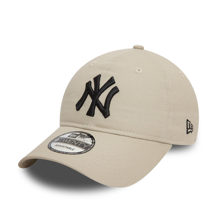 Cappello New York Yankees, logo nero, New Era, 9TWENTY, essenziale, beige