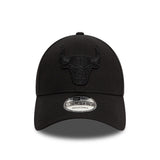 Cappellino Chicago Bulls, New Era, 9FORTY, essenziale, nero totale