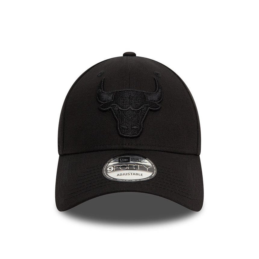 Cappellino Chicago Bulls, New Era, 9FORTY, essenziale, nero totale