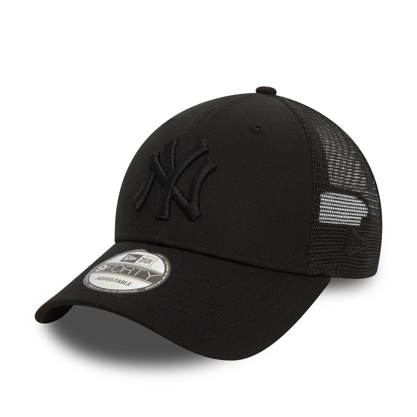 Cappellino da baseball trucker New Era 9FORTY dei New York Yankees, nero totale