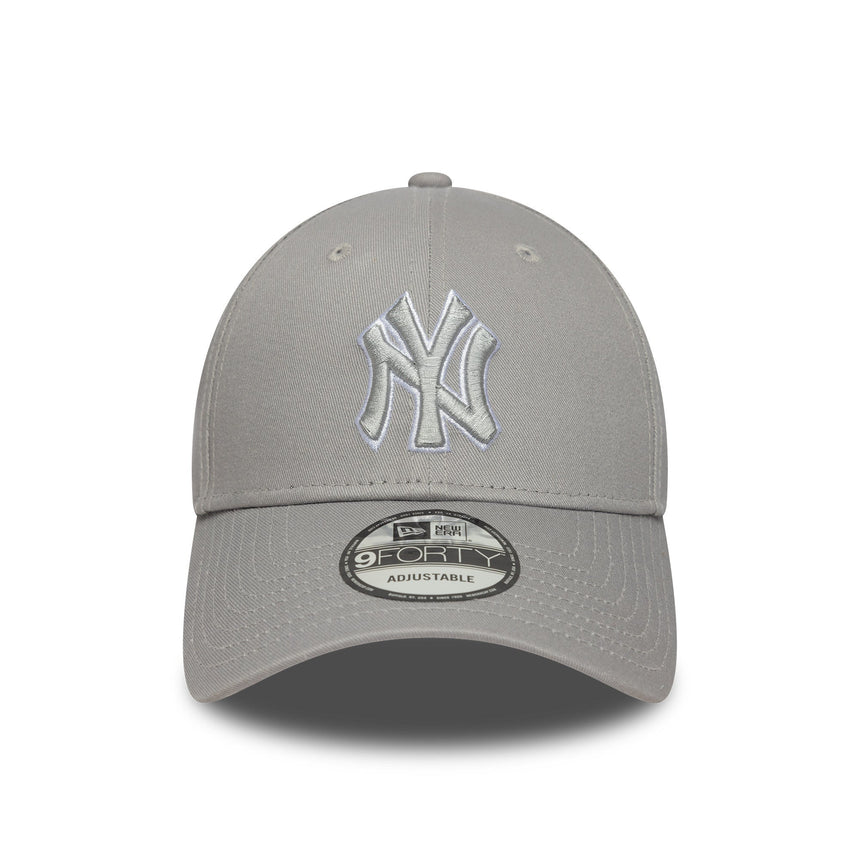 Cappellino New York Yankees, New Era, 9FORTY, outline pop, grigio