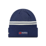 Berretto Haas a maglia con polsino, progettato, New Era, blu