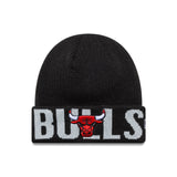 Berretto dei Chicago Bulls, New Era, con logo a scritte, nero