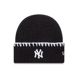 Berretto beanie dei New York Yankees, cuciture spesse, New Era, nero