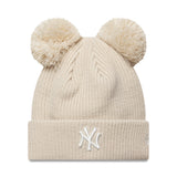 Berretto New York Yankees, con doppio pon pon, donna, unicolore, New Era, beige