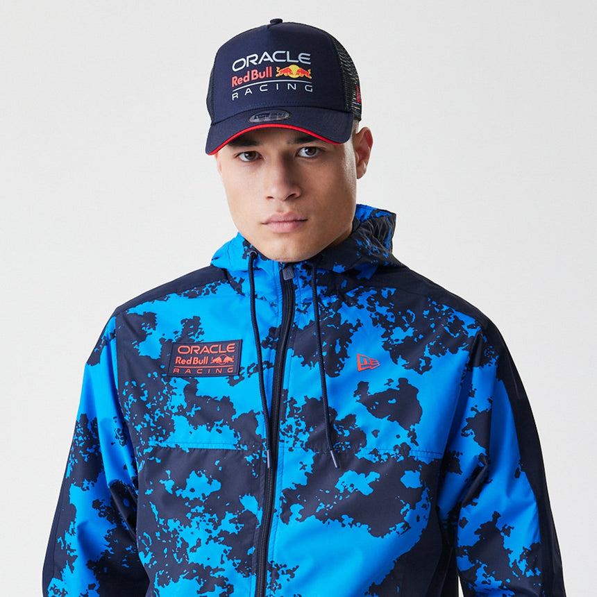 Giacca Red Bull Racing, Windrunner, New Era, motivo mimetico, blu