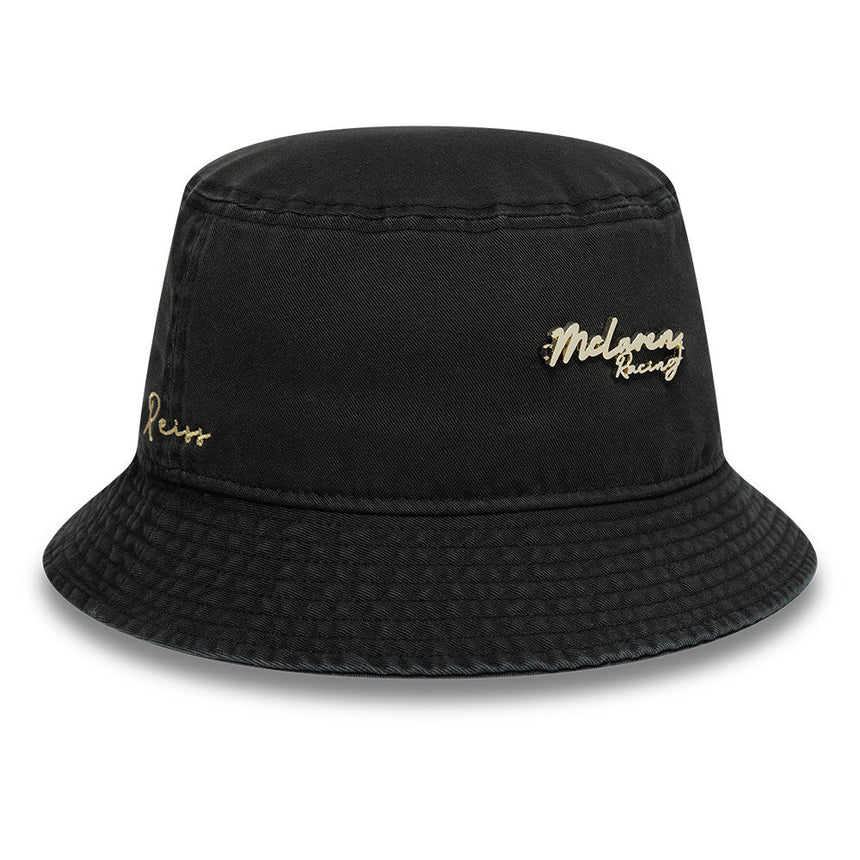 Cappello bucket McLaren x Reiss, a taglio affusolato, New Era, nero