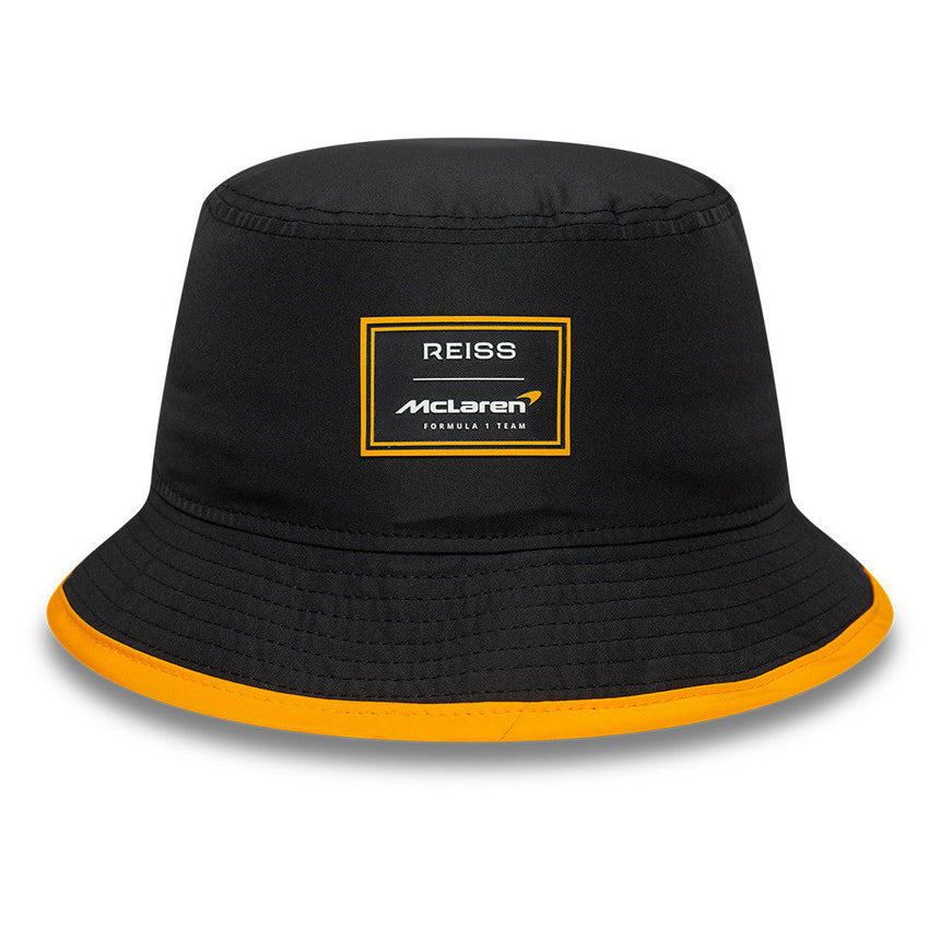 McLaren x Reiss cappello bucket, stagionale, a taglio affusolato, New Era, 9FORTY, nero