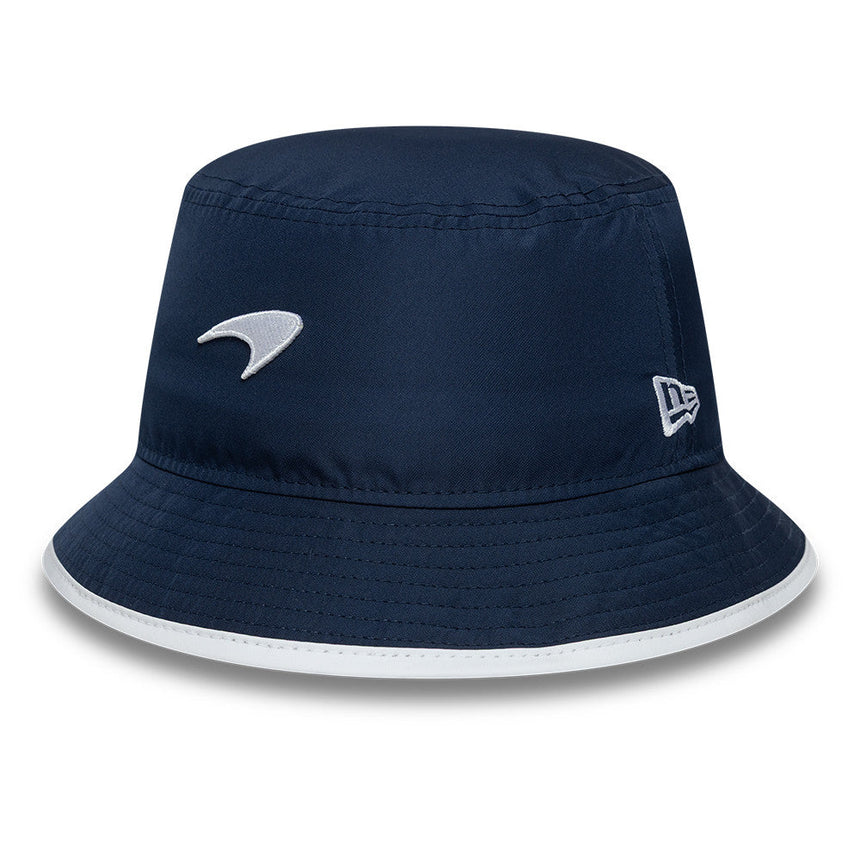 Cappello bucket McLaren x Reiss, stagionale, affusolato, New Era, 9FORTY, blu