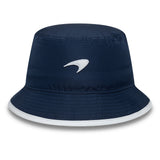 Cappello bucket McLaren x Reiss, stagionale, affusolato, New Era, 9FORTY, blu