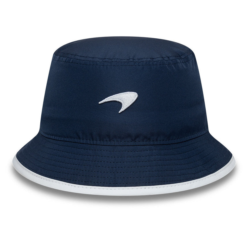 Cappello bucket McLaren x Reiss, stagionale, affusolato, New Era, 9FORTY, blu