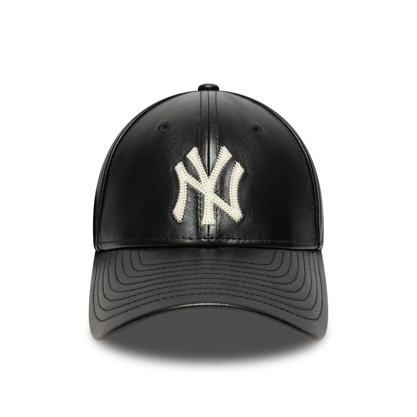 Cappellino dei New York Yankees in pelle, New Era, 9FORTY, mc, nero
