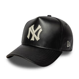 Cappellino dei New York Yankees, in pelle, New Era, 9FORTY, nero