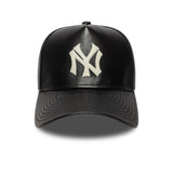 Cappellino dei New York Yankees, in pelle, New Era, 9FORTY, nero
