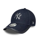 Cappellino New York Yankees con paillettes, New Era, 9FORTY, motivo blu, blu