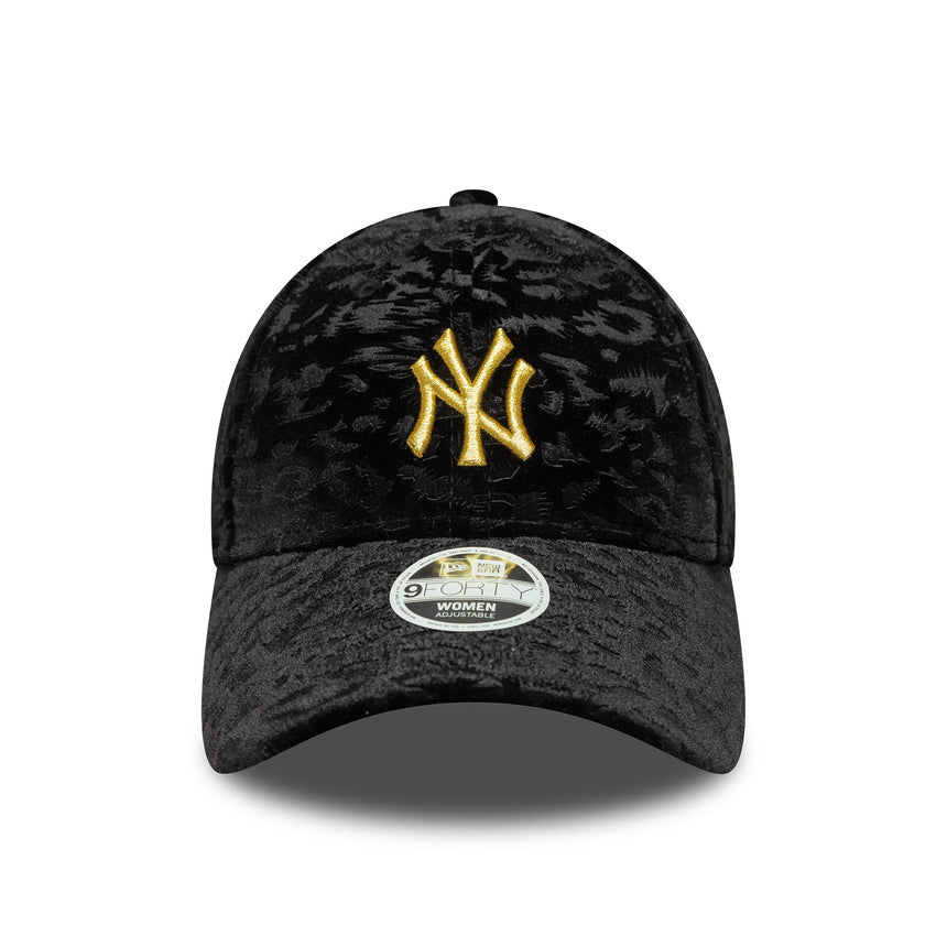 Berretto New York Yankees, velour leopardato, 9FORTY, per donne, nero