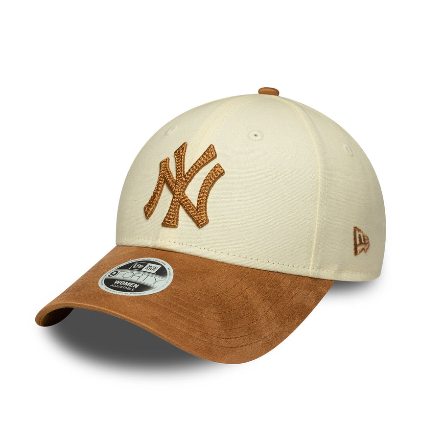 Cappellino New York Yankedds, Donna, scamosciato sintetico, 9FORTY, beige